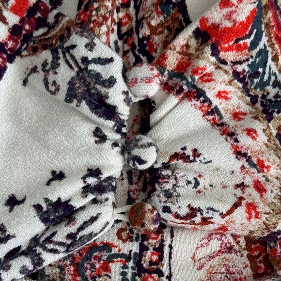 Free People All Dolled Up Knit Mini Dress Ivory Paisley Small NWT Boho Fall - Picture 10 of 16